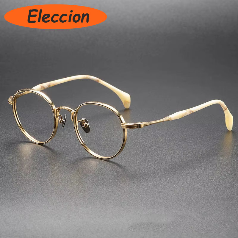 Eleccion Women's Full Rim Round Titanium Eyeglasses 80862 Full Rim Eleccion