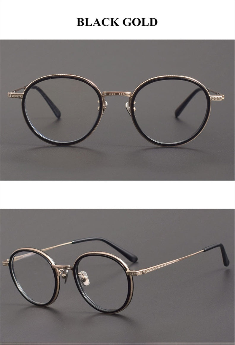 Chashma Unisex Full Rim Oval Round Acetate Titanium Eyeglasses 889027.