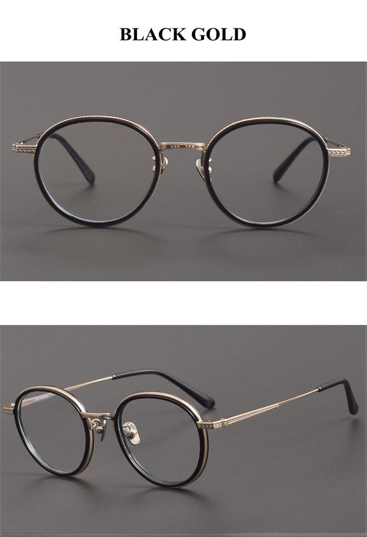 Chashma Unisex Full Rim Oval Round Acetate Titanium Eyeglasses 889027.