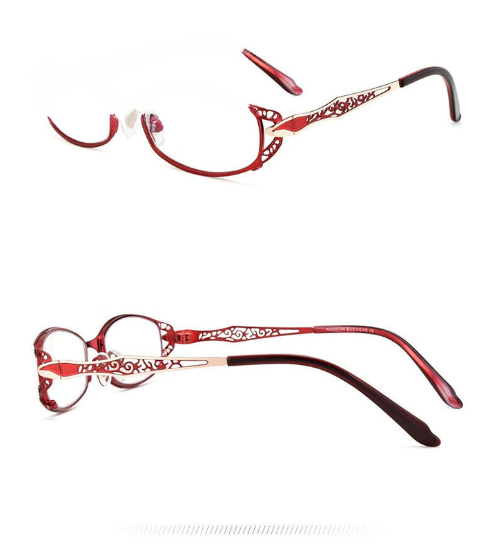 Chashma Ochki Womens Full Rim Oval Rectangle Stainless Steel Eyeglasses 8982 — view 8 | Chashma Ochki at FuzWeb