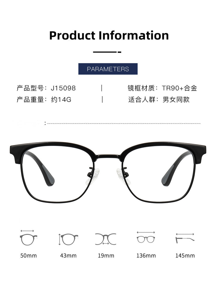 Kocolior Womens Full Rim Round Tr 90 Acetate Photochromic Reading Glasses 715098 — view 1 | Kocolior at FuzWeb