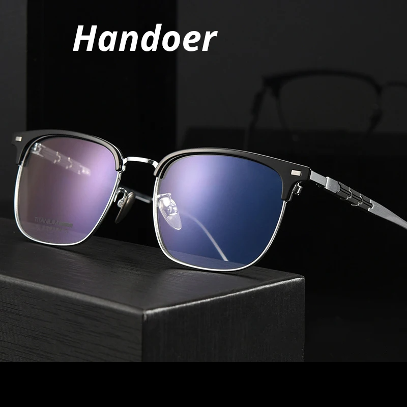 Handoer Women's Full Rim Square Titanium Eyeglasses 939019
