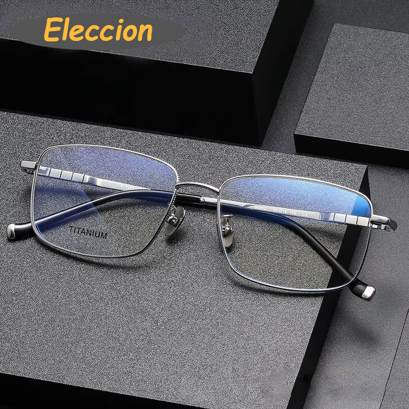 Eleccion Women's Full Rim Polygon Square Titanium Eyeglasses 80902 Full Rim Eleccion