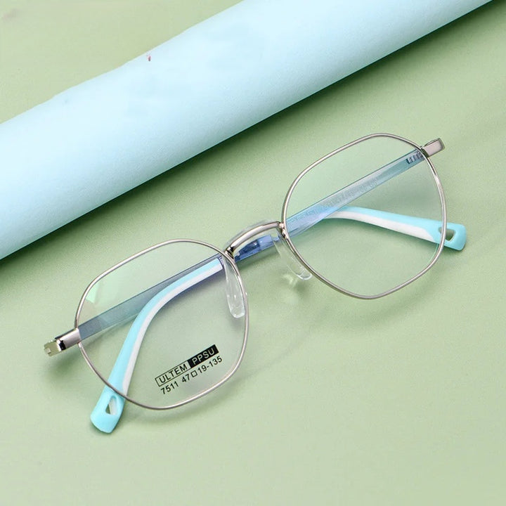 Chashma Unisex Childrens Full Rim Octagon Stainless Steel Eyeglasses 7511 — view 6 | Chashma at FuzWeb