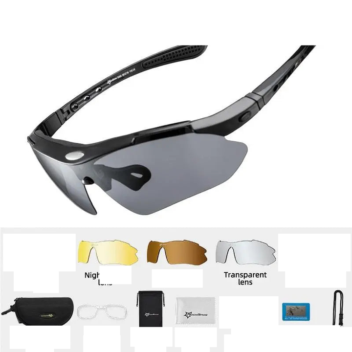 Rockbros Unisex Full Rim Rectangle Acetate Polarized Cycling Sunglasses 1000.