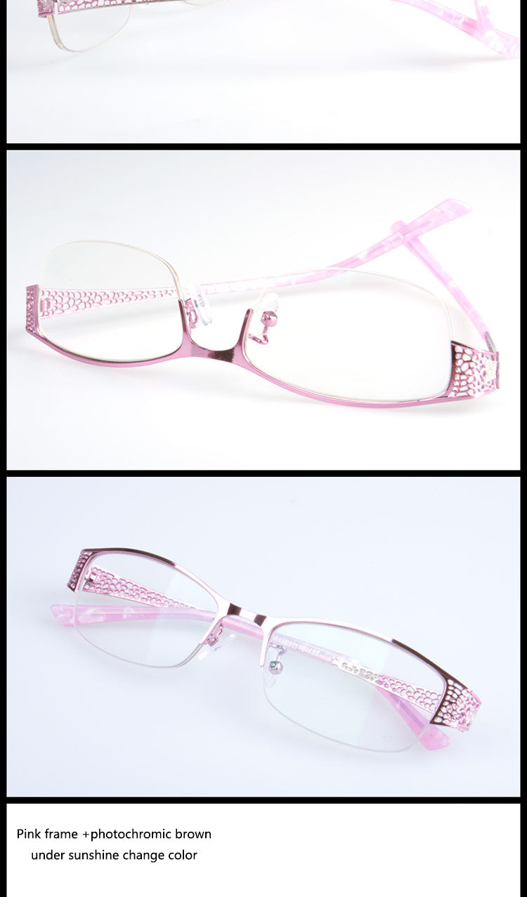Bclear Womens Alloy Semi Rim Eyeglasses Photochromic P99001 — view 12 | Bclear at FuzWeb