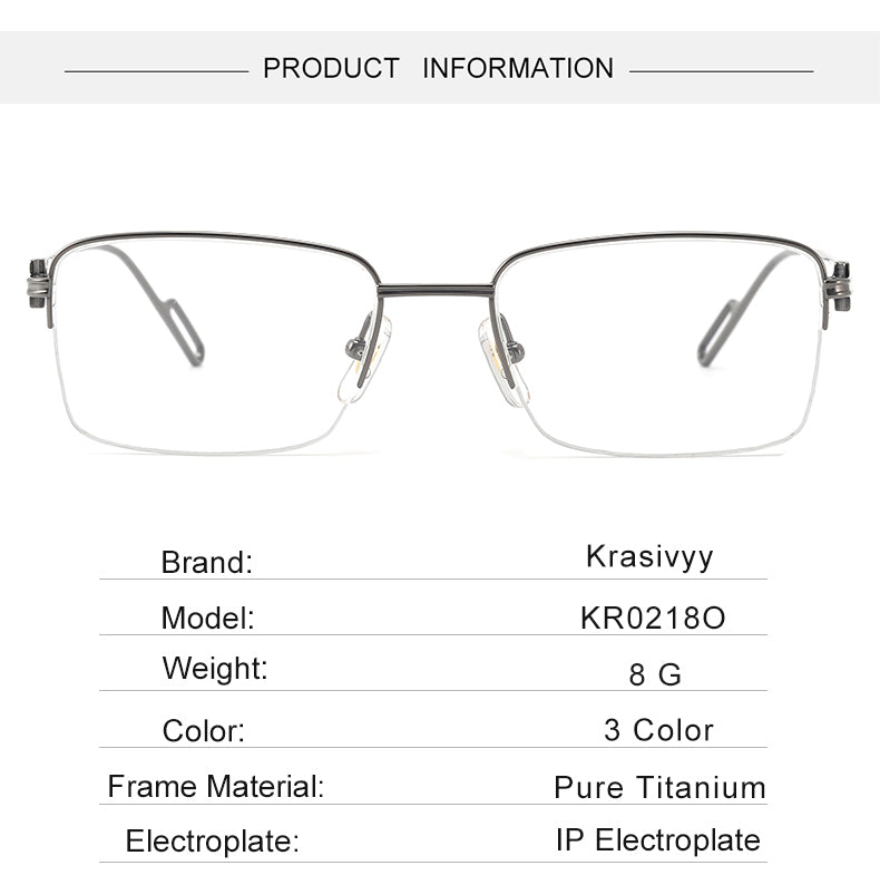 Krasivyy Womens Semi Rim Polygon Square Titanium Eyeglasses 420218 — view 2 | Krasivyy at FuzWeb