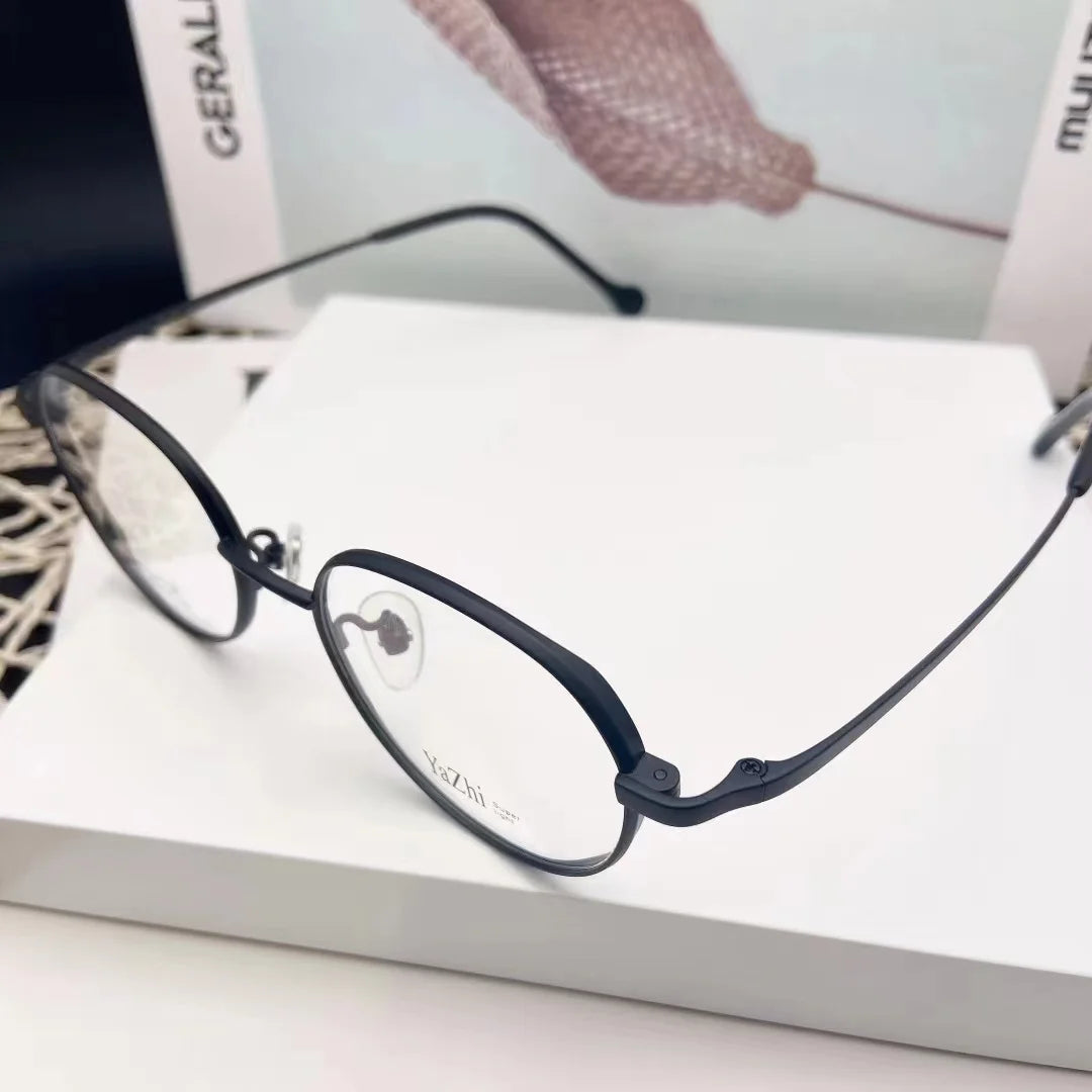 Chashma Ottica Unisex Full Rim Round Titanium Eyeglasses 5050 - Cover