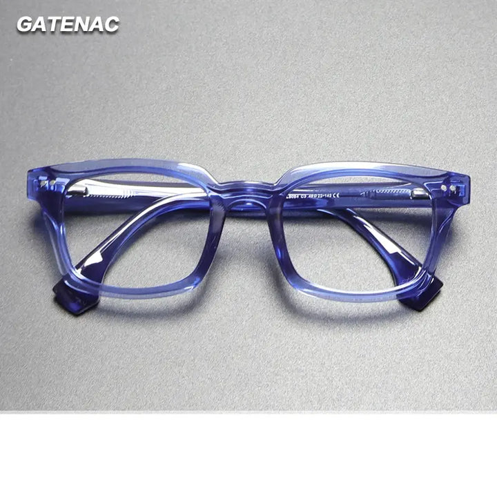 Gatenac Unisex Full Rim Square Thick Tr 90 Titanium Eyeglasses 672084 Gatenac