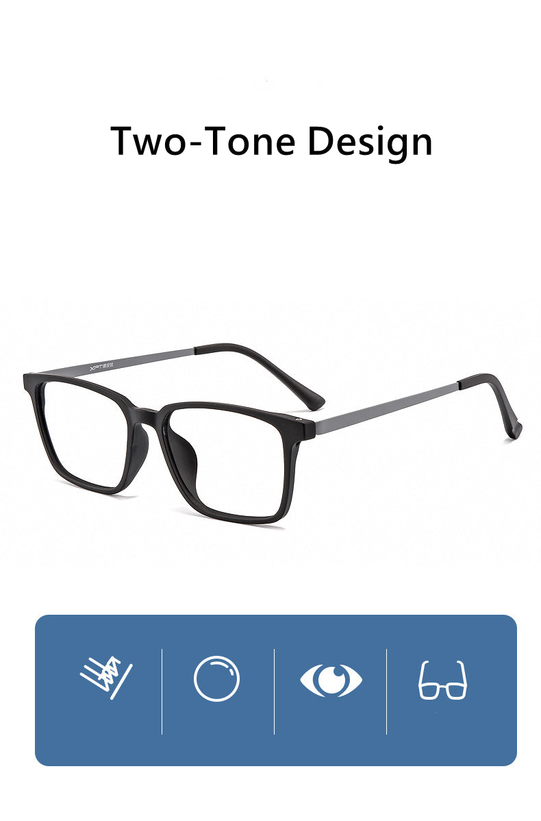 Kocolior Unisex Full Rim Square Tr 90 Titanium Hyperopic Reading Glasses 8922 — view 2 | Kocolior at FuzWeb