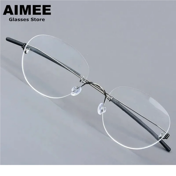 Aimee Women's Rimless Small Flat Top Oval Titanium Eyeglasses 692242
