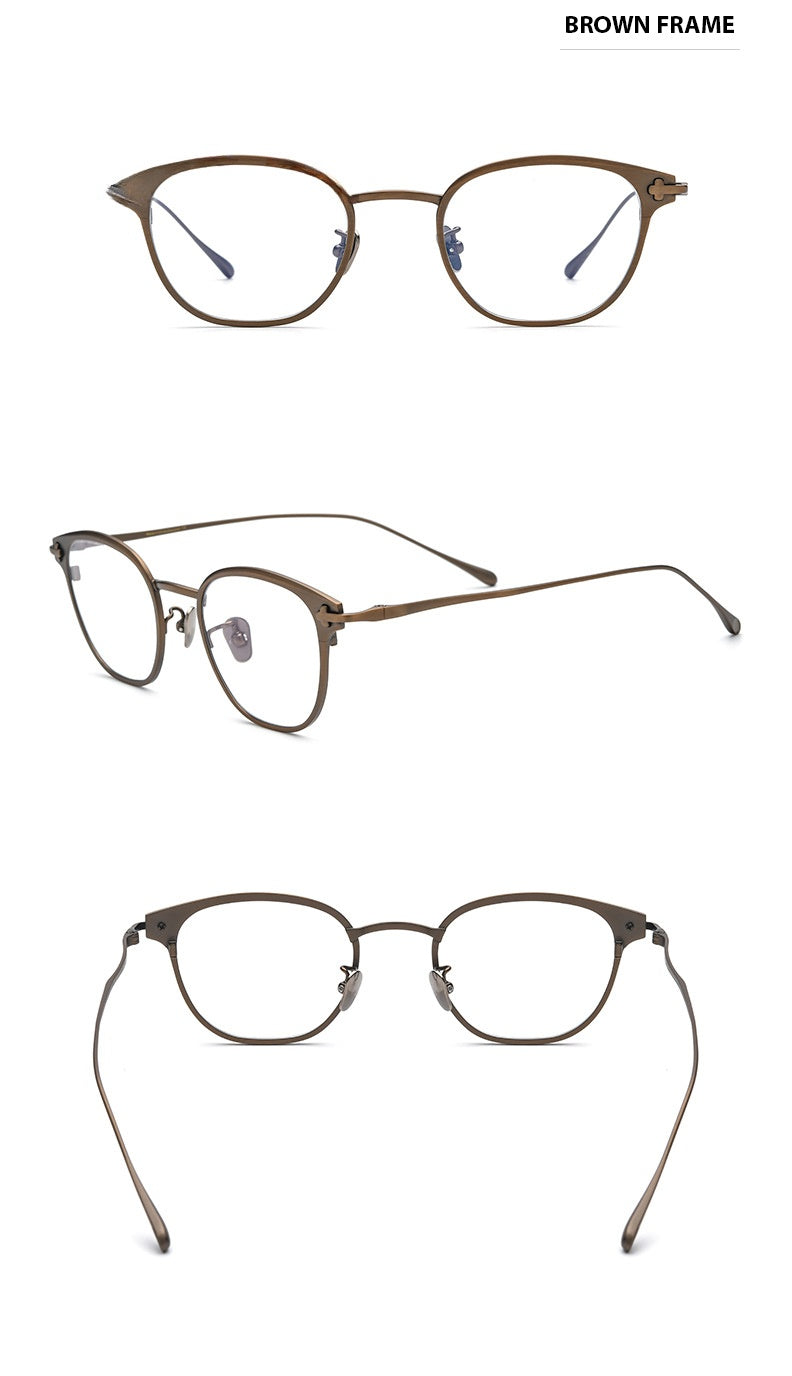 Chashma Ochki Unisex Full Rim Square Titanium Eyeglasses 314211.