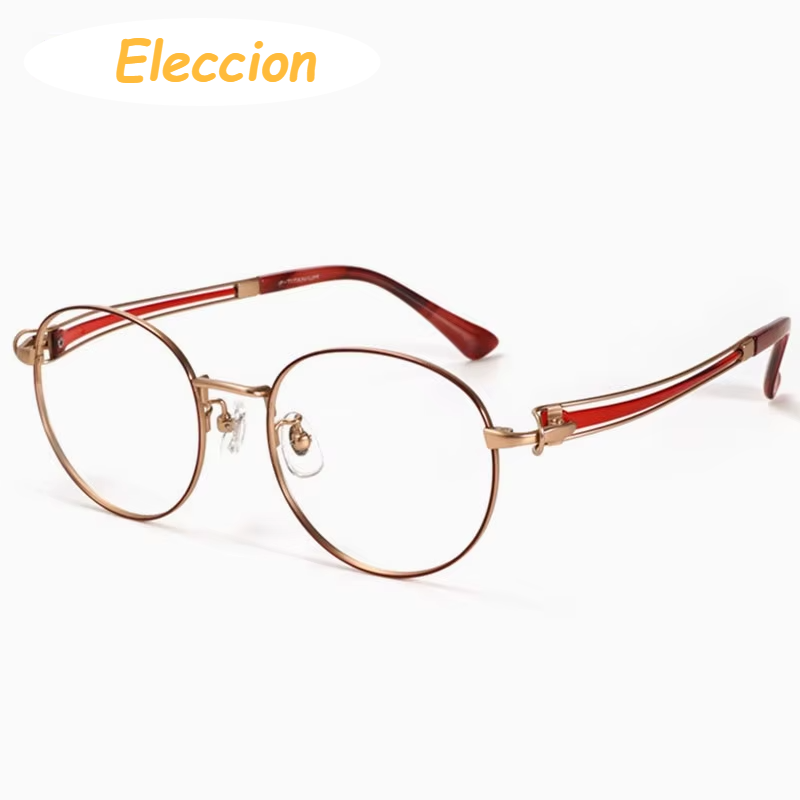 Eleccion Unisex Full Rim Oval Round Titanium Eyeglasses 995235