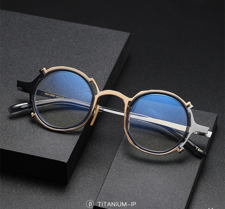 Aimee Unisex Full Rim Round Titanium Acetate Eyeglasses 4483 — view 1 | Aimee at FuzWeb