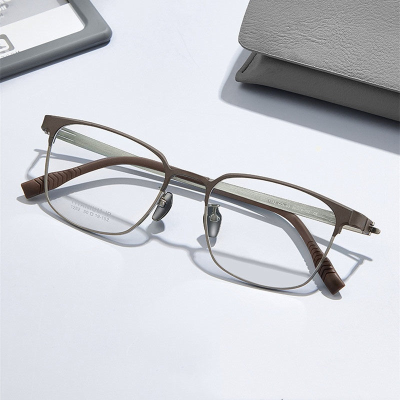 Chashma Ochki Unisex Full Rim Square Titanium Eyeglasses 881282 — view 1 | Chashma Ochki at FuzWeb