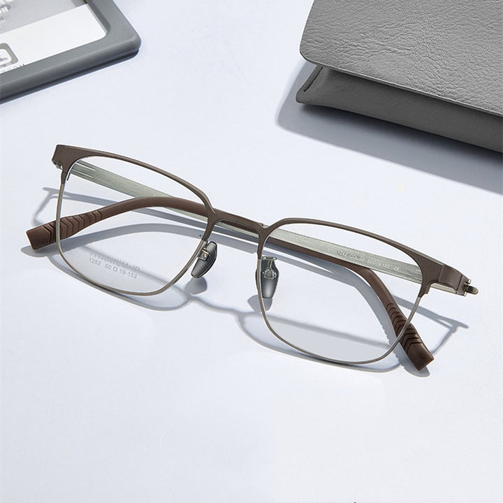 Chashma Ochki Unisex Full Rim Square Titanium Eyeglasses 881282 — view 1 | Chashma Ochki at FuzWeb