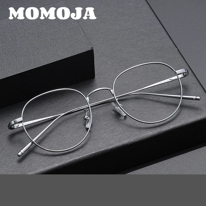 Momoja Unisex Full Rim Oval Round Titanium Eyeglasses 722066
