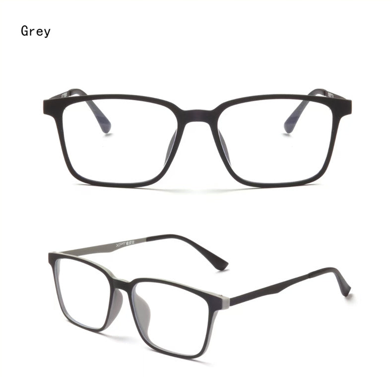 Kocolior Unisex Full Rim Square Rubber Titanium Photochromic Reading Glasses 722009.