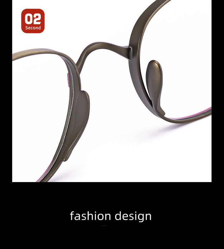 Kocolior Unisex Full Rim Round Titanium Hyperopic Reading Glasses 8017.