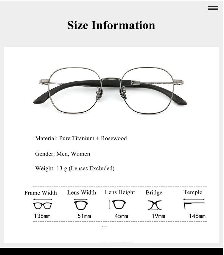 Chashma Ochki Unisex Full Rim Square Titanium Wood Eyeglasses 312330 — view 1 | Chashma Ochki at FuzWeb