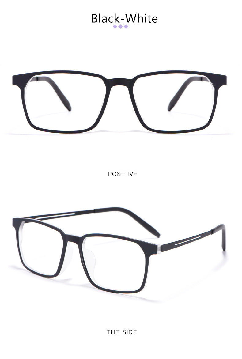Kocolior Unisex Full Rim Square Tr 90 Titanium Hyperopic Reading Glasses 88781.