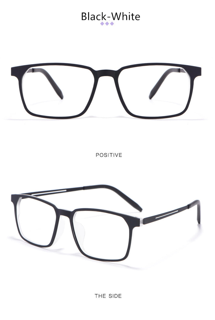 Kocolior Unisex Full Rim Square Tr 90 Titanium Hyperopic Reading Glasses 88781.