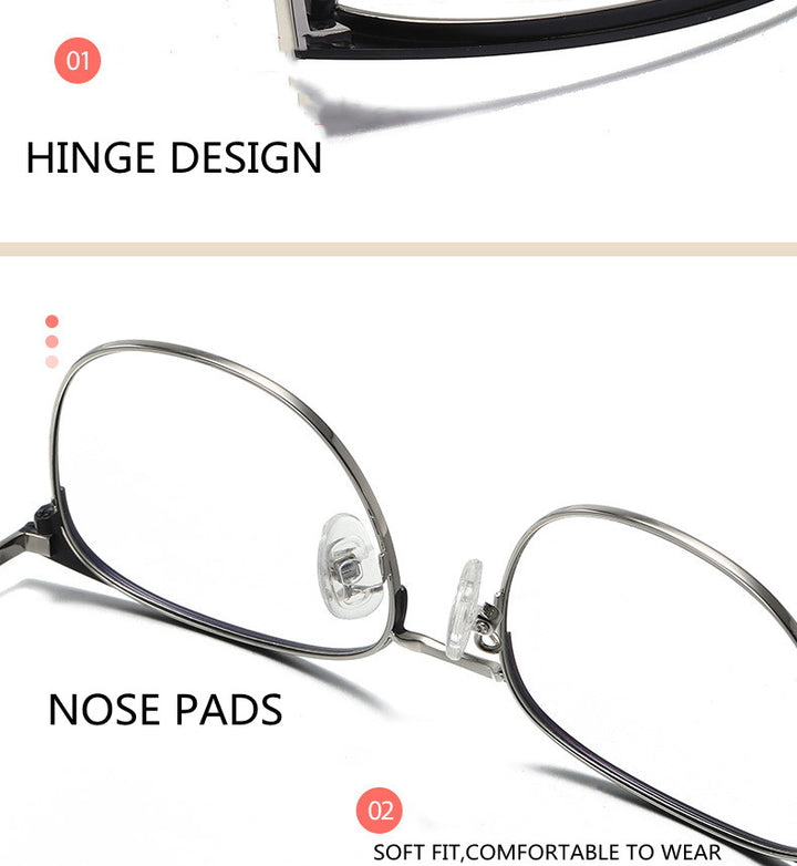 Kocolior Unisex Full Rim Square Acetate Alloy Brow Line Eyeglasses 9123 — view 3 | Kocolior at FuzWeb