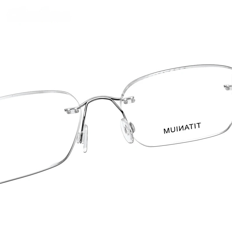 Chashma Ochki Unisex Rimless Round Titanium Eyeglasses 16017 — view 9 | Chashma Ochki at FuzWeb