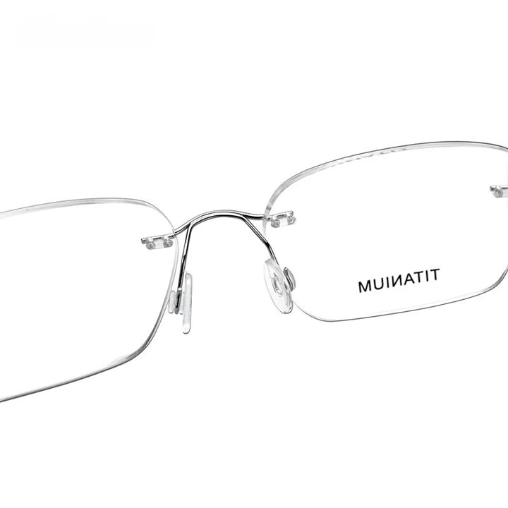 Chashma Ochki Unisex Rimless Round Titanium Eyeglasses 16017 — view 9 | Chashma Ochki at FuzWeb