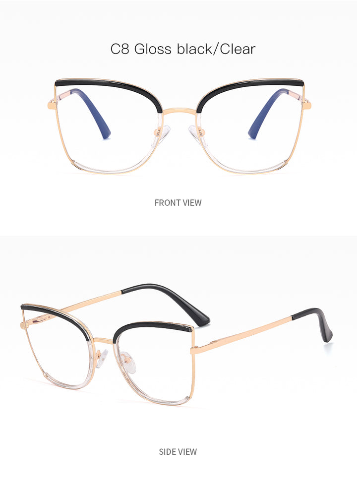 Handoer Womens Full Rim Square Cat Eye Tr 90 Alloy Eyeglasses 82112 — view 15 | Handoer at FuzWeb