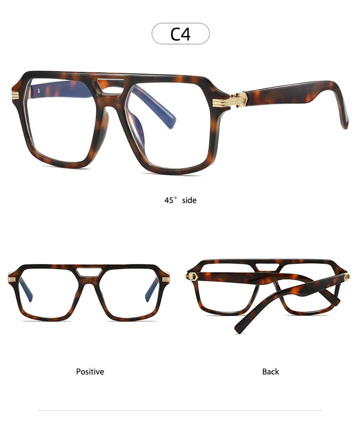 Kocolior 225900 Unisex Full Rim Square Double Bridge Tr 90 Frames FuzWeb