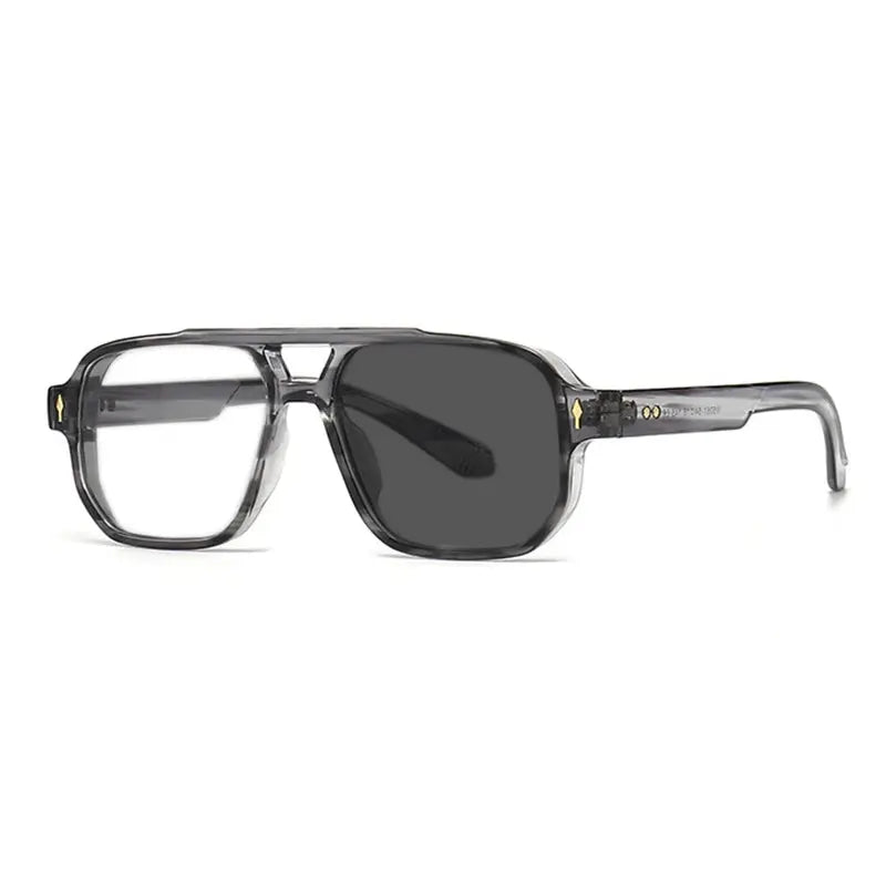 Kocolior Unisex Full Rim Square Double Bridge Tr 90 Alloy Reading Glasses 76061.