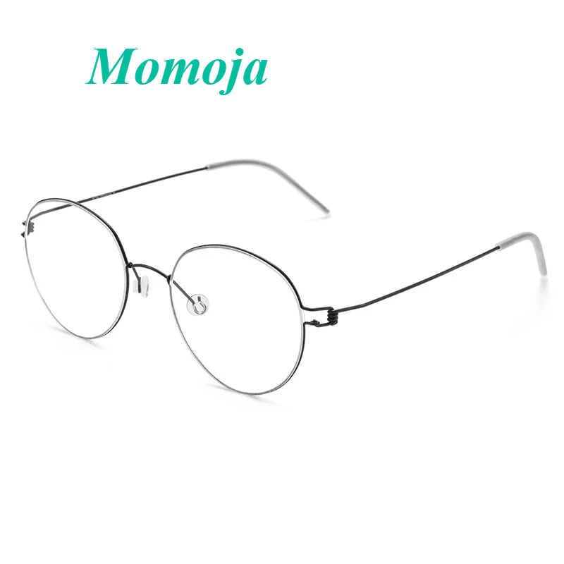 Momoja Women's Full Rim Round Screwless Titanium Eyeglasses 70176