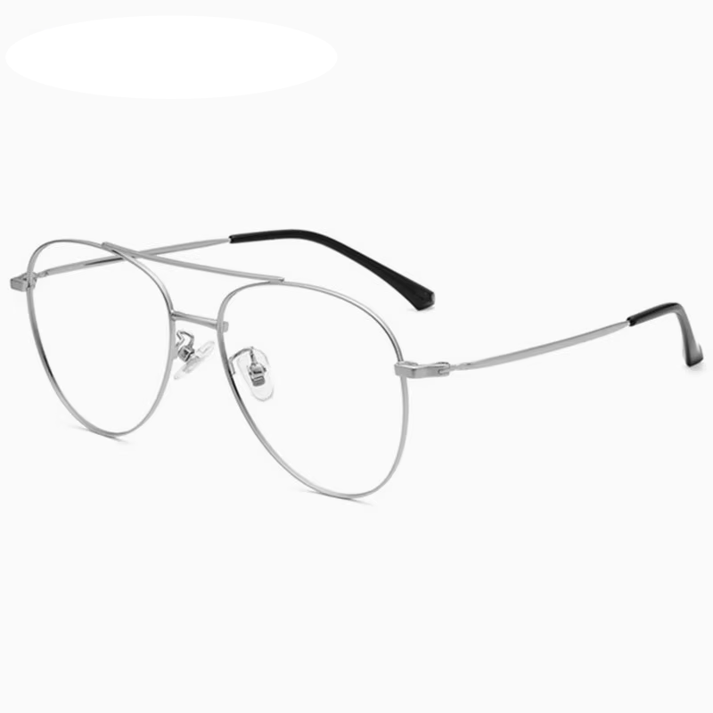 Eleccion Unisex Full Rim Oval Titanium Eyeglasses 495121 Full Rim Eleccion Silver