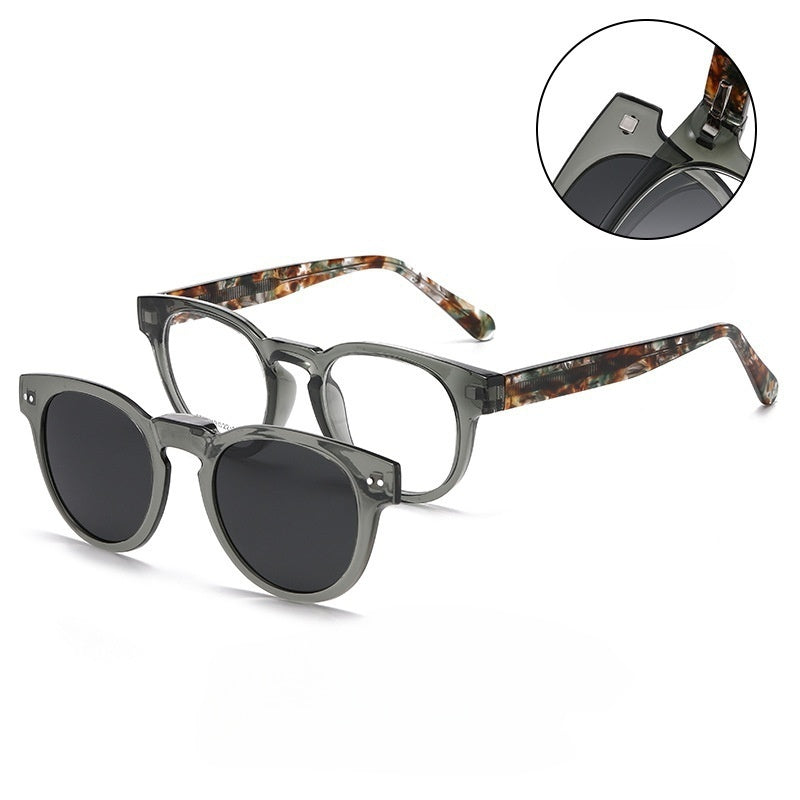 Chashma Ochki Womens Full Rim Square Tr 90 Acetate Eyeglasses Clip On Sunglasses 938732 — view 2 | Chashma Ochki at FuzWeb
