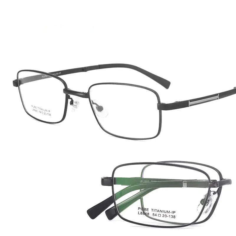 Hdcrafter Unisex Full Rim Rectangle Titanium Frames 884800 — view 1 | Hdcrafter Eyeglasses at FuzWeb