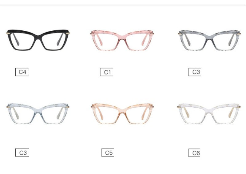 CCspace Womens Full Rim Rectangle Cat Eye Resin Alloy Frame Eyeglasses 45591 — view 5 | CCspace at FuzWeb