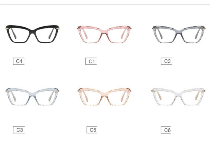 CCspace Womens Full Rim Rectangle Cat Eye Resin Alloy Frame Eyeglasses 45591 — view 5 | CCspace at FuzWeb
