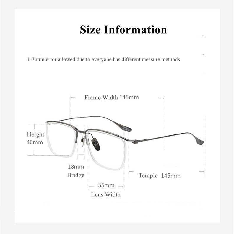 Chashma Ottica Mens Full Rim Square Titanium Acetate Eyeglasses 412106 — view 1 | Chashma Ottica at FuzWeb