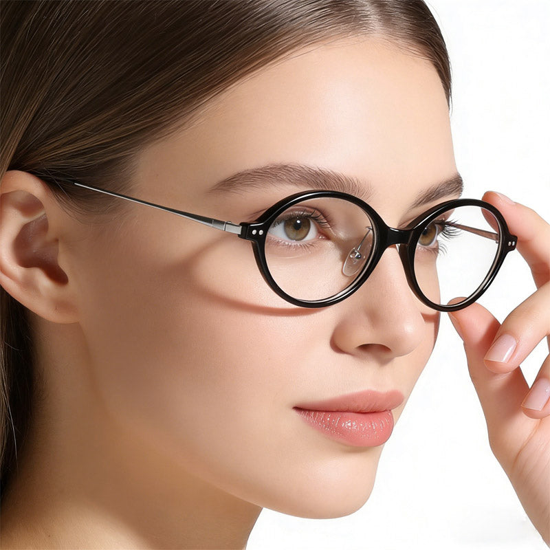 Kansept Unisex Full Rim Oval Tr 90 Metal Frames 180100 FuzWeb