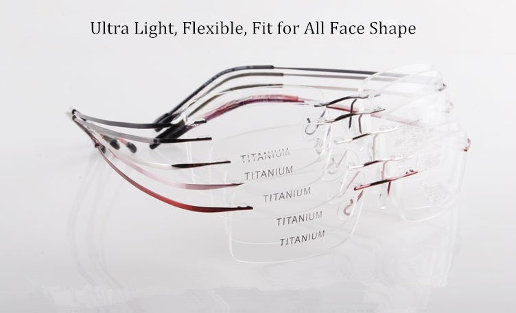 Chashma Ottica Unisex Rimless Rectangle Titanium Eyeglasses 6074 — view 1 | Chashma Ottica at FuzWeb