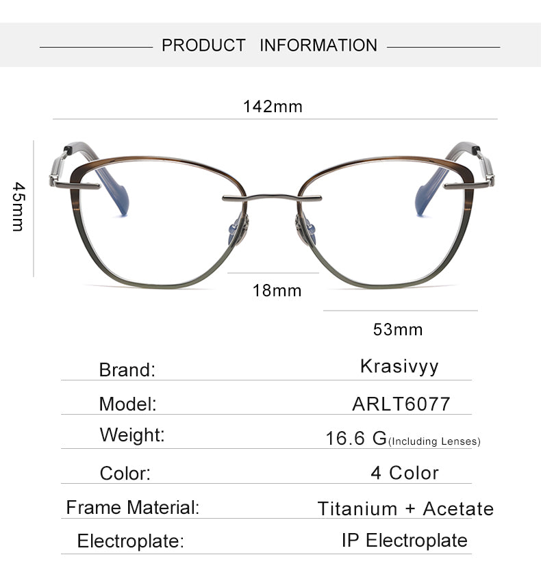 Krasivyy Unisex Full Rim Polygon Titanium Acetate Eyeglasses 316077 — view 1 | Krasivyy at FuzWeb
