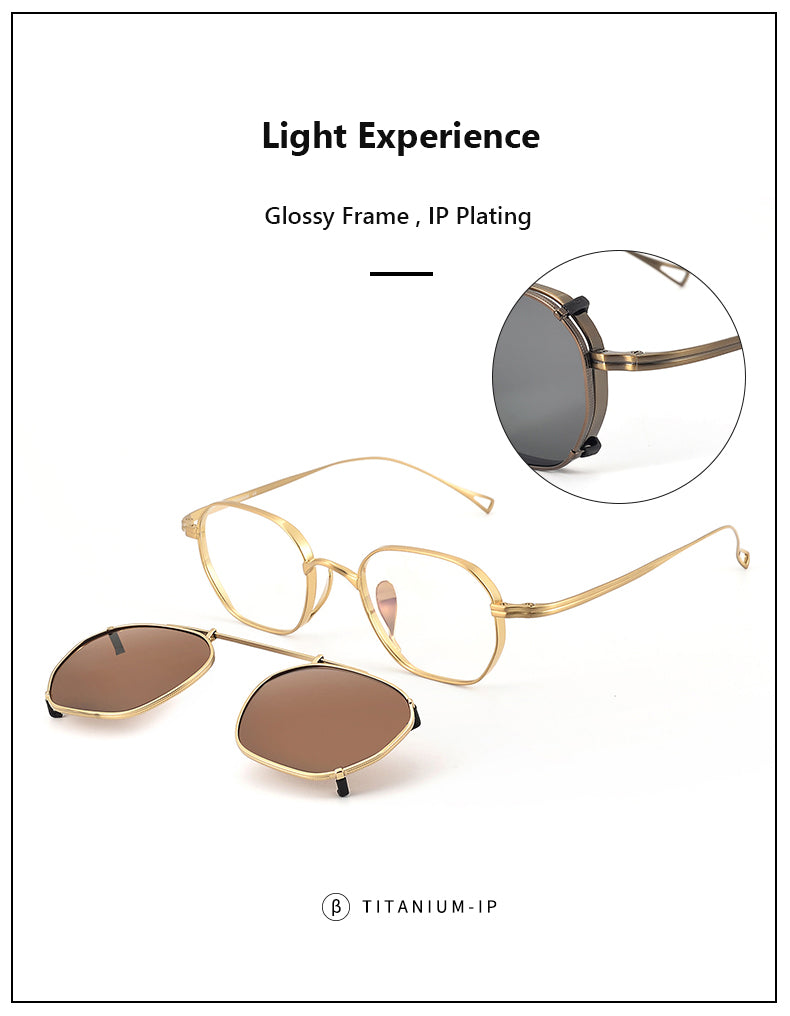 Oveliness Womens Full Rim Square Titanium Eyeglasses Clip On Sunglasses — view 2 | Oveliness at FuzWeb
