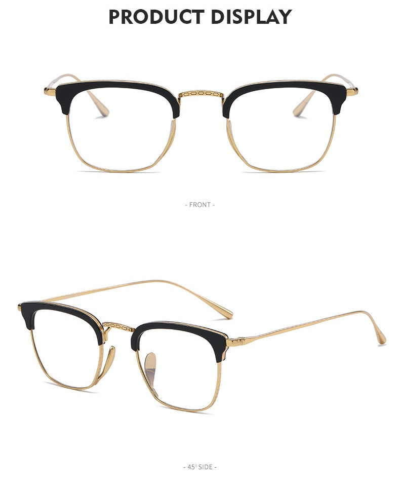 Aimee Unisex Full Rim Square Titanium Acetate Eyeglasses 481112 FuzWeb