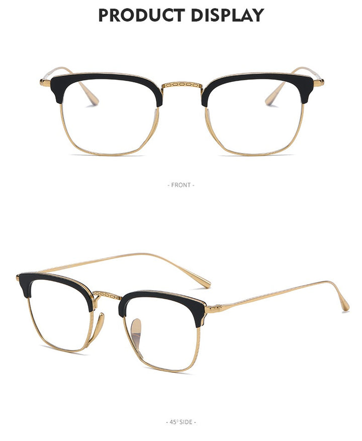 Aimee Unisex Full Rim Square Titanium Acetate Eyeglasses 481112 FuzWeb