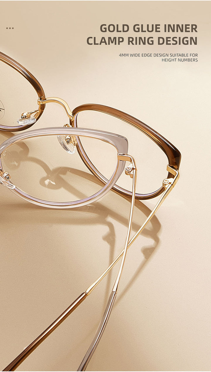 Kansept Womens Full Rim Oval Cat Eye Tr 90 Alloy Reading Glasses 75740 — view 2 | Kansept at FuzWeb
