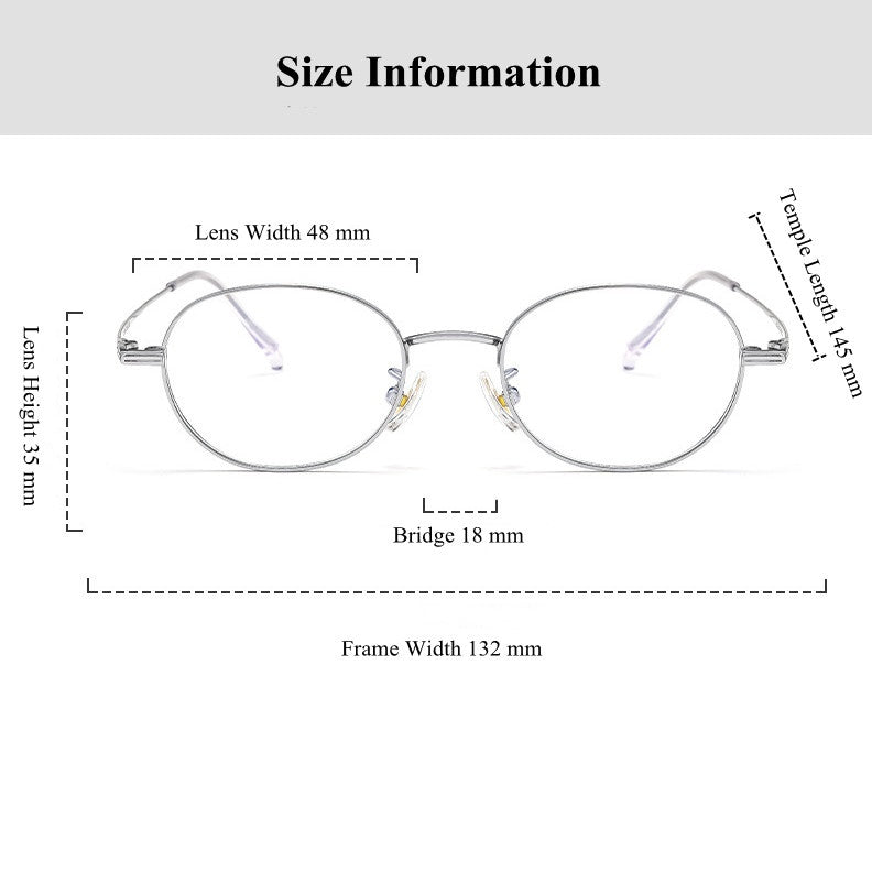 Chashma Ottica Unisex Full Rim Small Round Titanium Eyeglasses 5015.