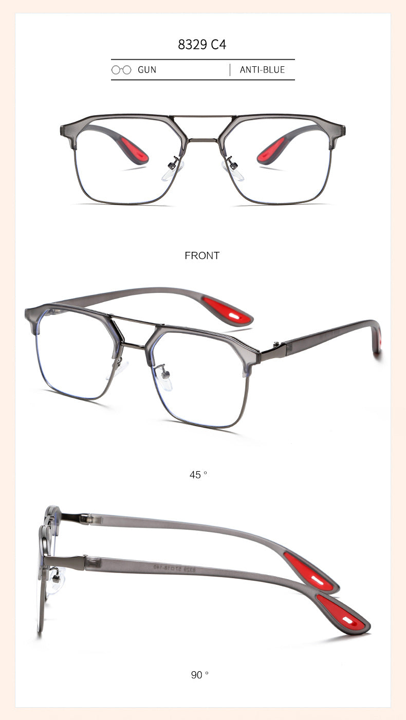 Kocolior Unisex Full Rim Square Tr 90 Alloy Double Bridge Photochromic Reading Glasses 968329.