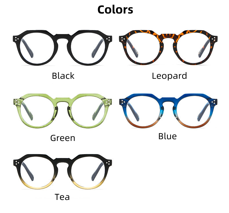 Kocolior Unisex Full Rim Round Acetate Reading Glasses 3395.