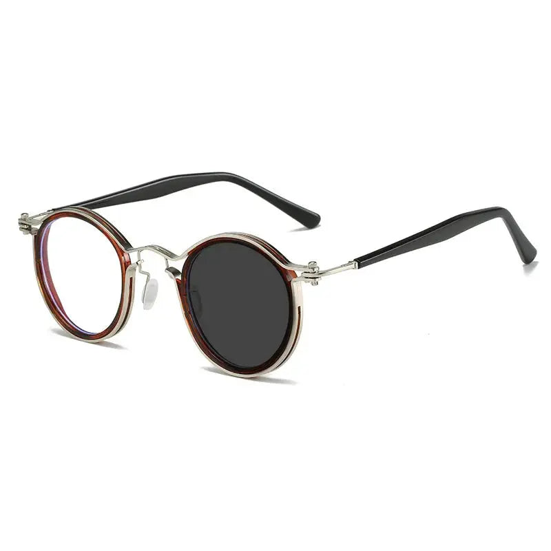 Kocolior Unisex Full Rim Round Alloy Acetate Hyperopic Reading Glasses 2203.